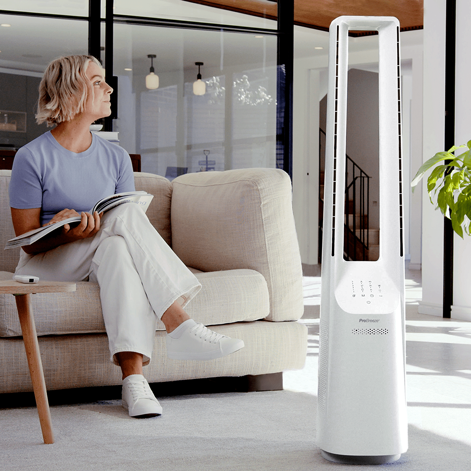 pro-breeze-102-cm-turmventilator-ohne-fl-gel-wei image 2