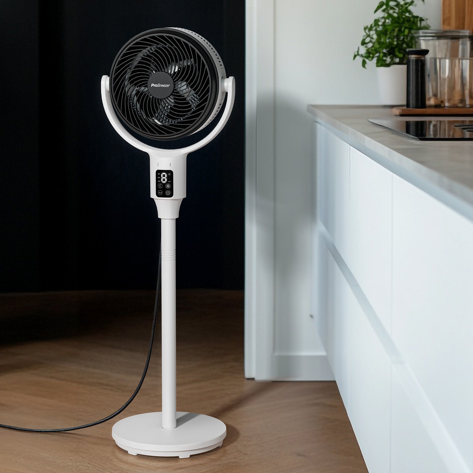 pro-breeze-airflo-109-cm-intelligenter-hybrid-standventilator-wei-schwarz image 3