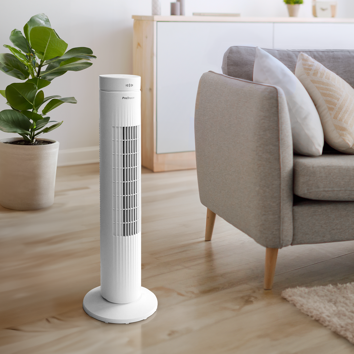 pro-breeze-76-cm-oszillierender-turmventilator-mit-touchpanel-wei image 2