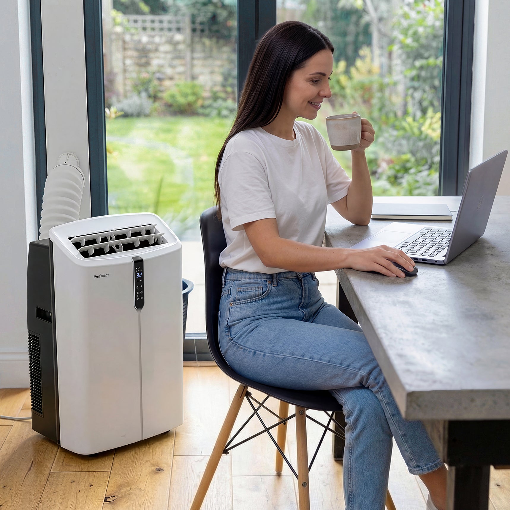 pro-breeze-omnicool-12-000-btu-3-in-1-mobile-klimaanlage-mit-entfeuchtung-smart- image 2