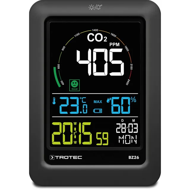 trotec-bz26-co2-luftqualit-tsmonitor-mit-smiley-anzeige-und-alarm image 1