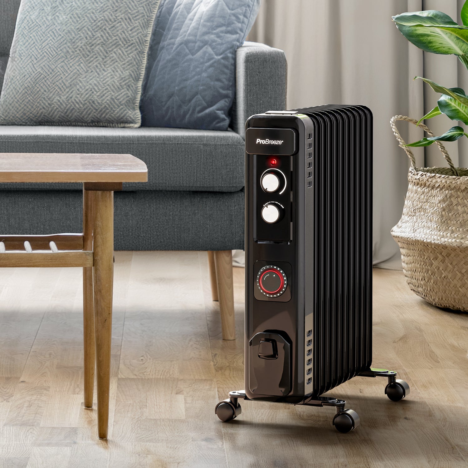 pro-breeze-2500-w-lradiator-kompakt-mit-11-rippen-und-thermostat-schwarz image 2