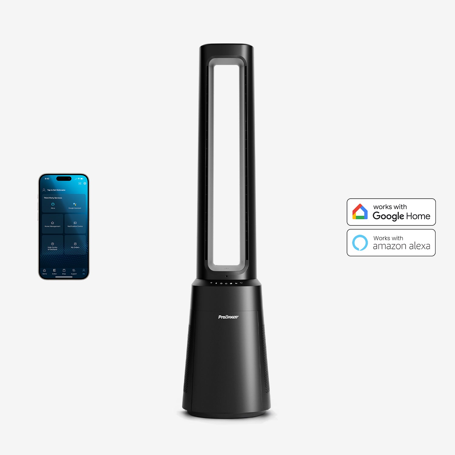pro-breeze-omniair-104-cm-premium-turmventilator-und-luftreiniger-mit-app-steuer image 1