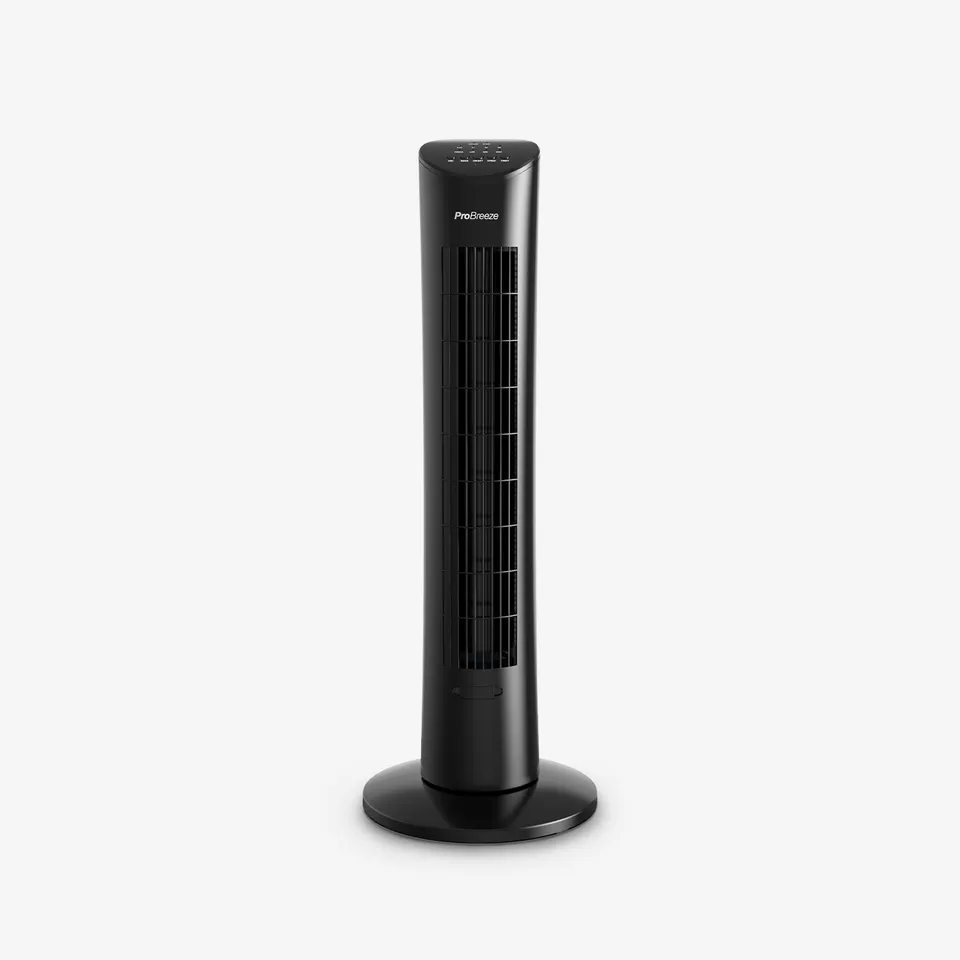 pro-breeze-76-cm-oszillierender-turmventilator-60w-schwarz image 1