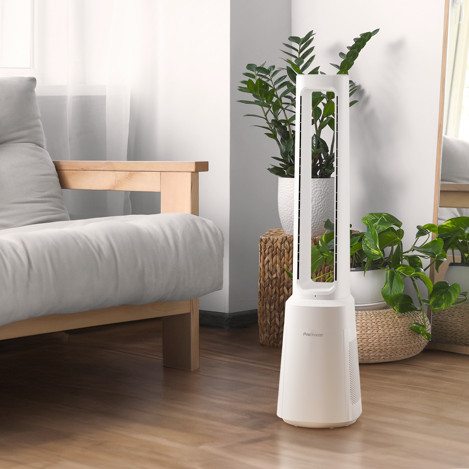 pro-breeze-omniair-104-cm-premium-turmventilator-ohne-fl-gel-mit-luftreiniger-we image 2