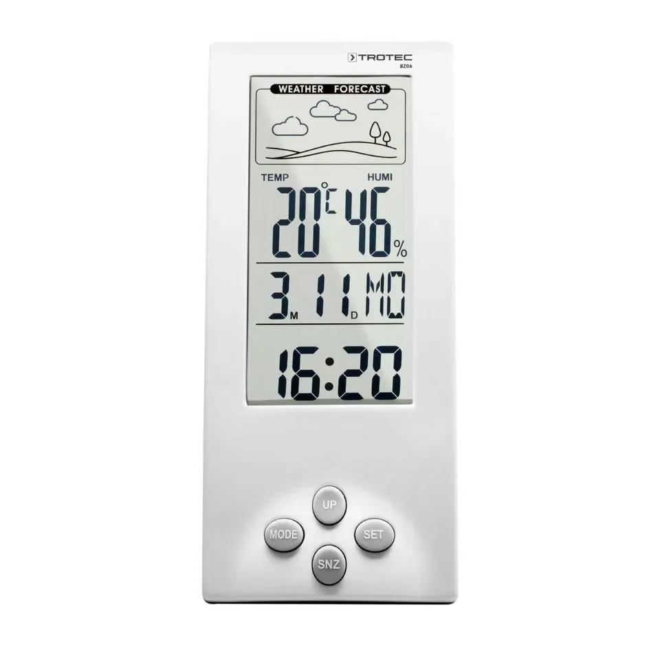 trotec-bz06-wetterstation-4-in-1-thermo-hygrometer-mit-wettertrend-uhr-und-wecke image 1
