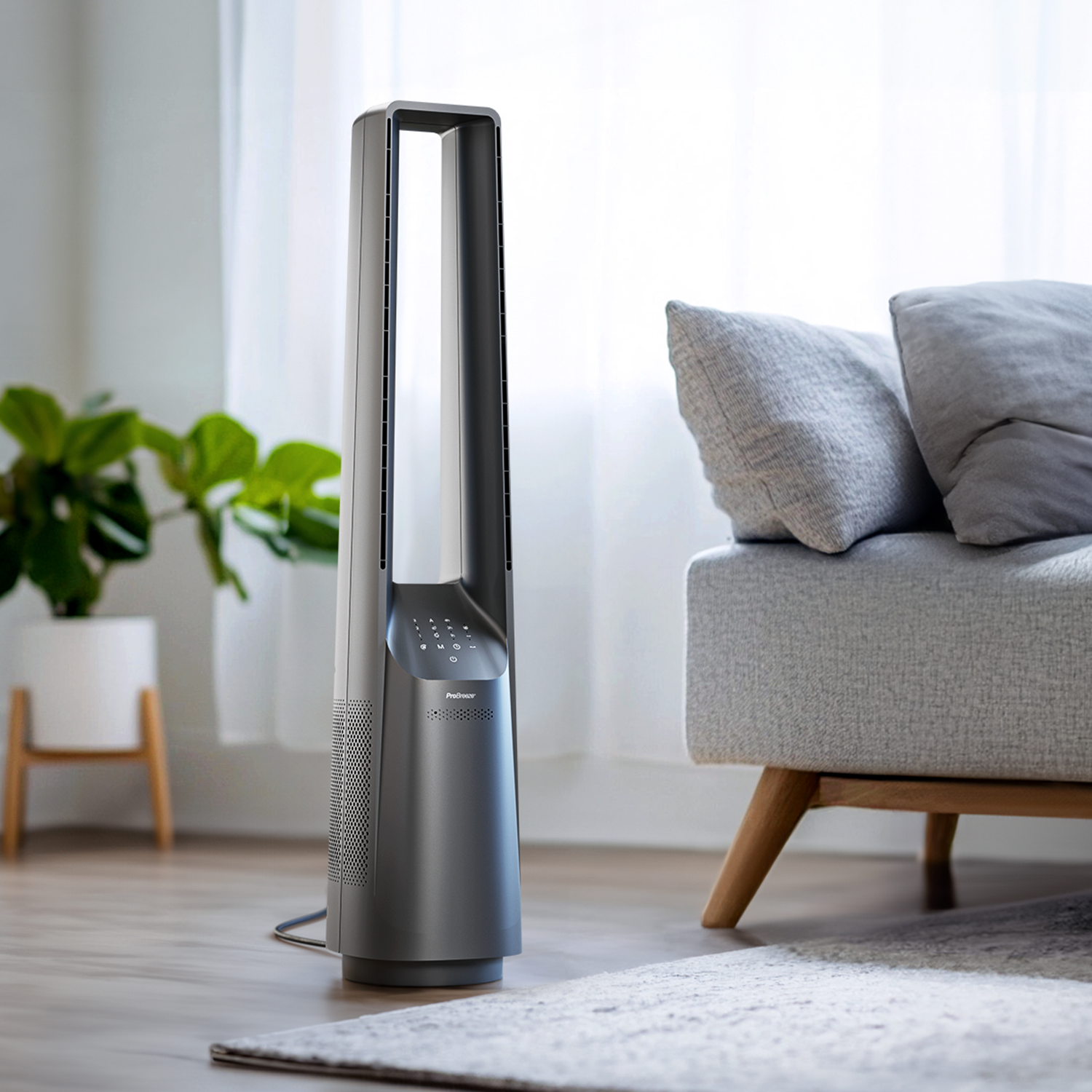 pro-breeze-102-cm-turmventilator-ohne-fl-gel-silber image 2