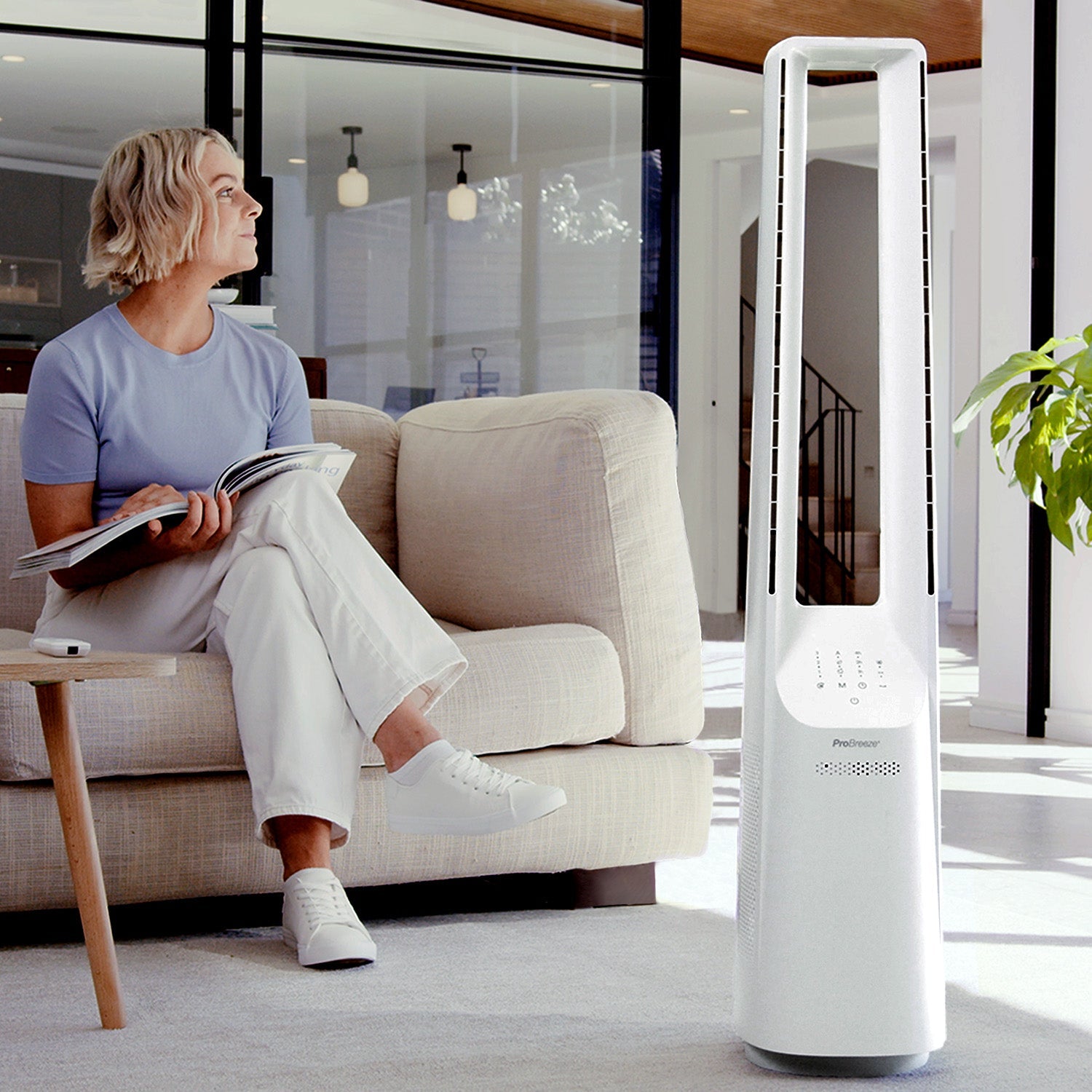 pro-breeze-turmventilator-ohne-fl-gel-102-cm-mit-app-steuerung-wei image 2