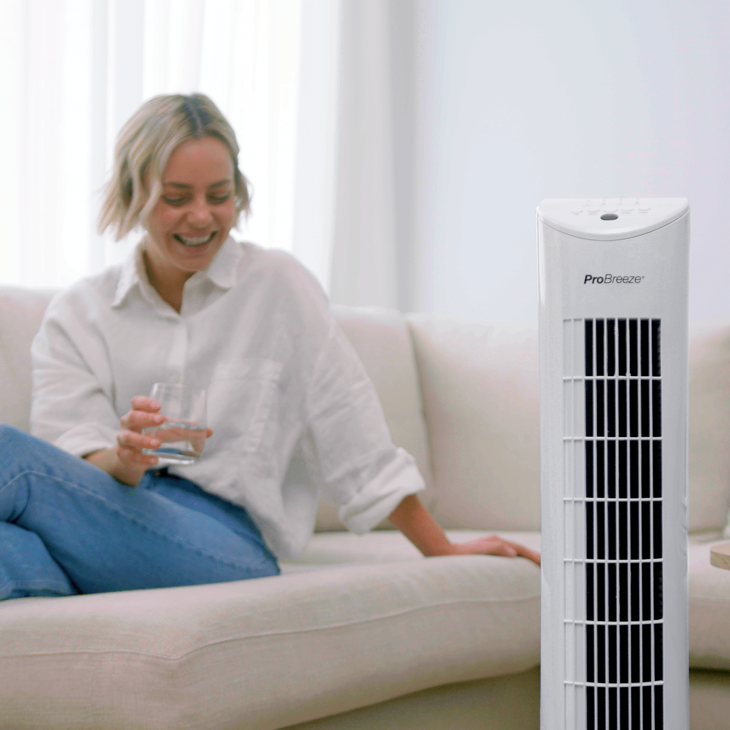 pro-breeze-76-cm-oszillierender-turmventilator-wei image 2